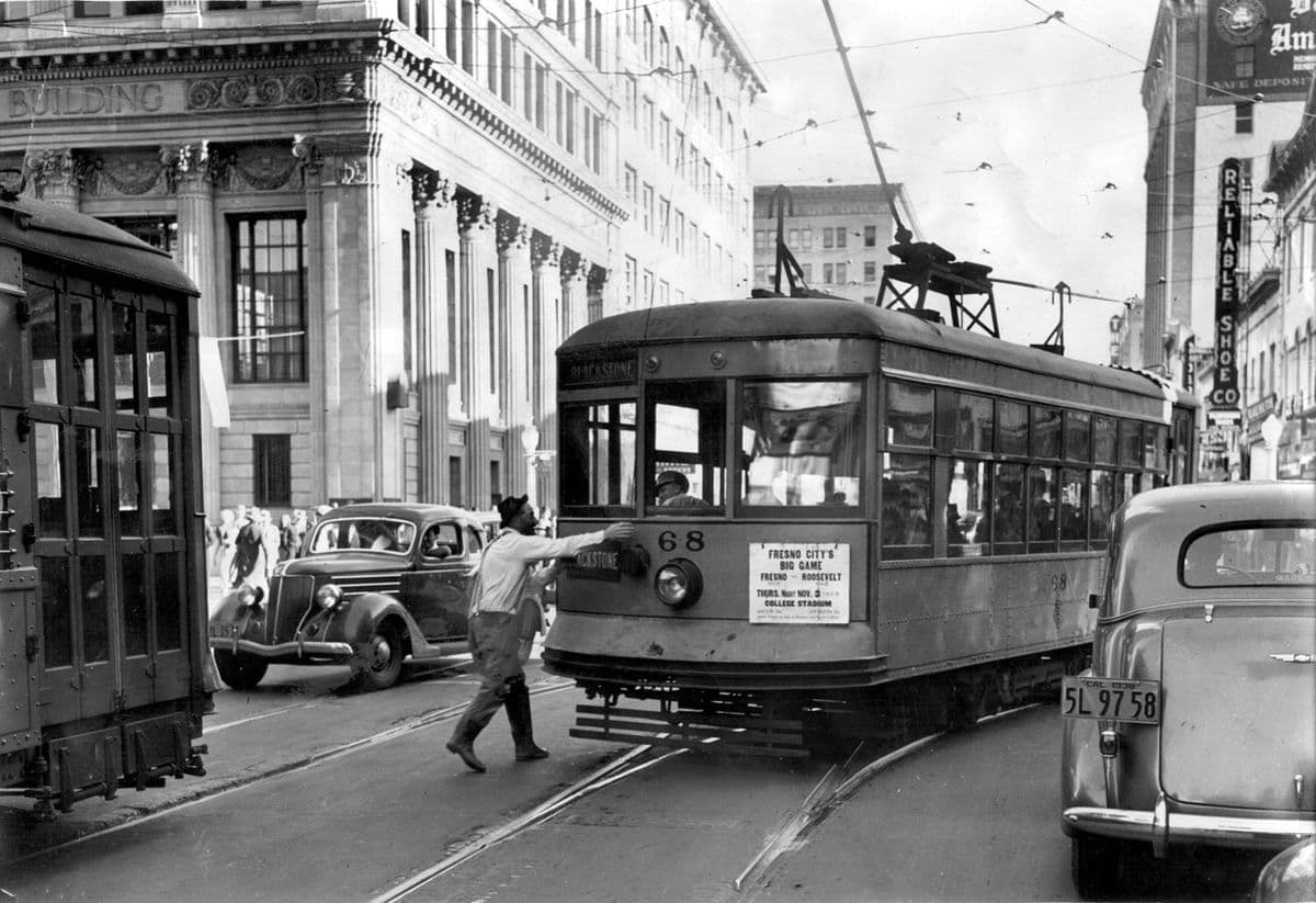 A historic streetcar in the US